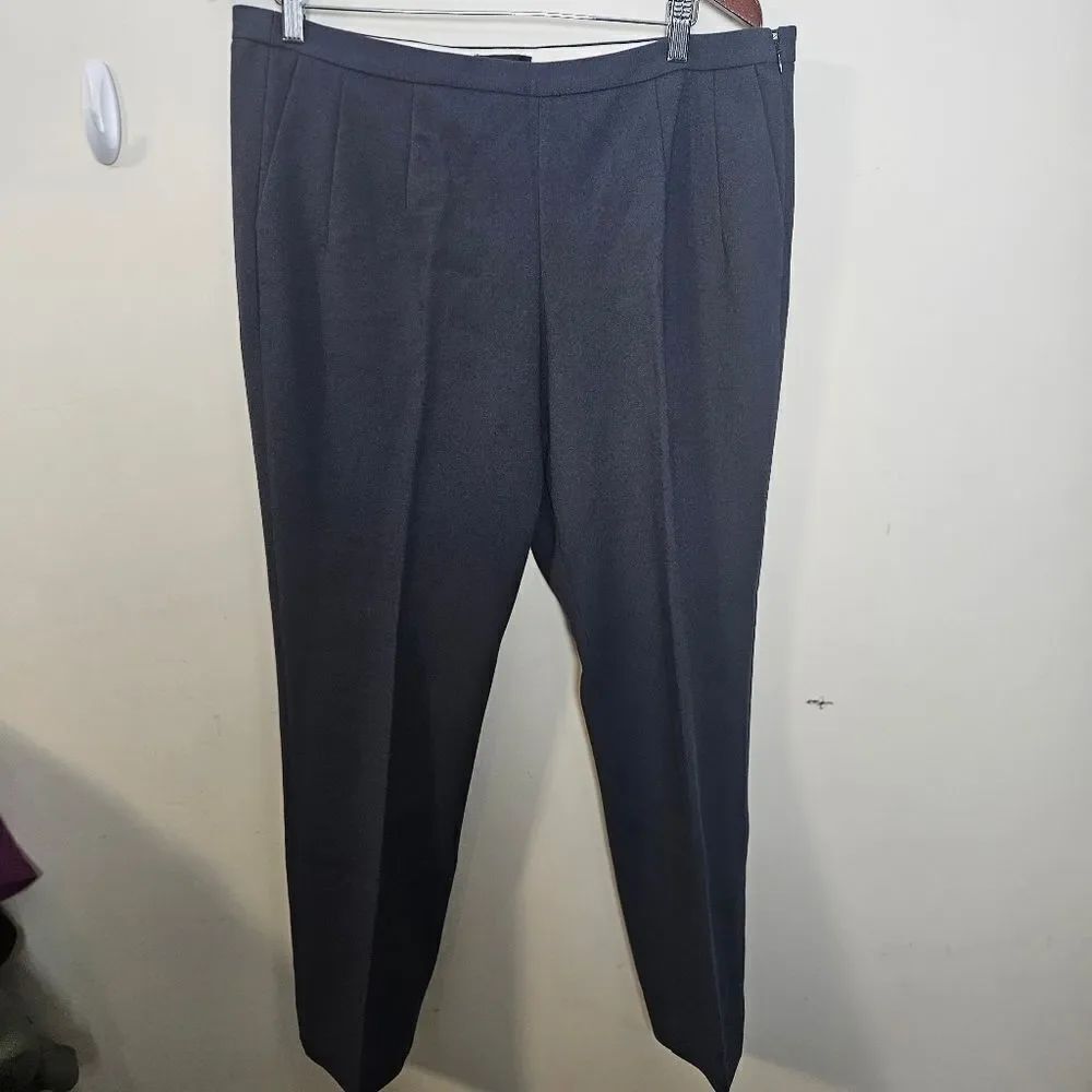 J Crew Flat Front High Rise Navy Blue Pants Career Office Work Wear Size 14T